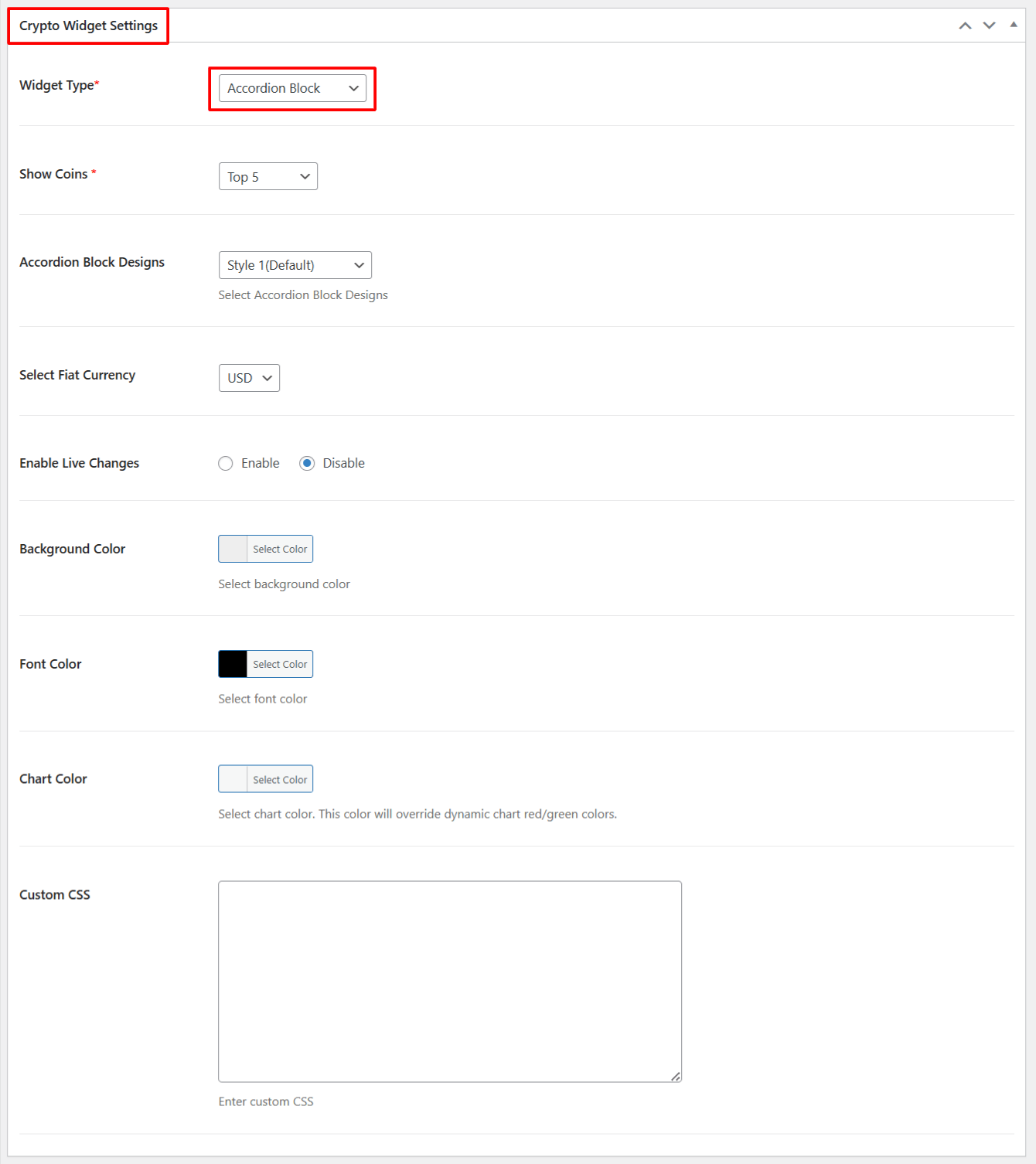 accordion block widget