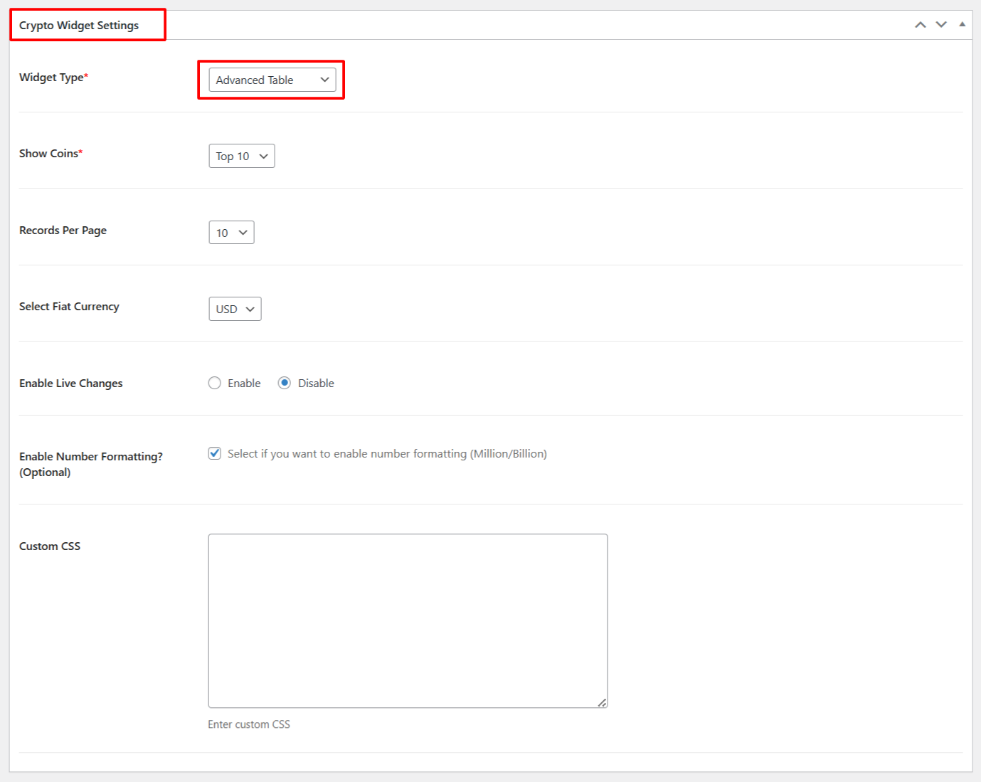 advanced table widget